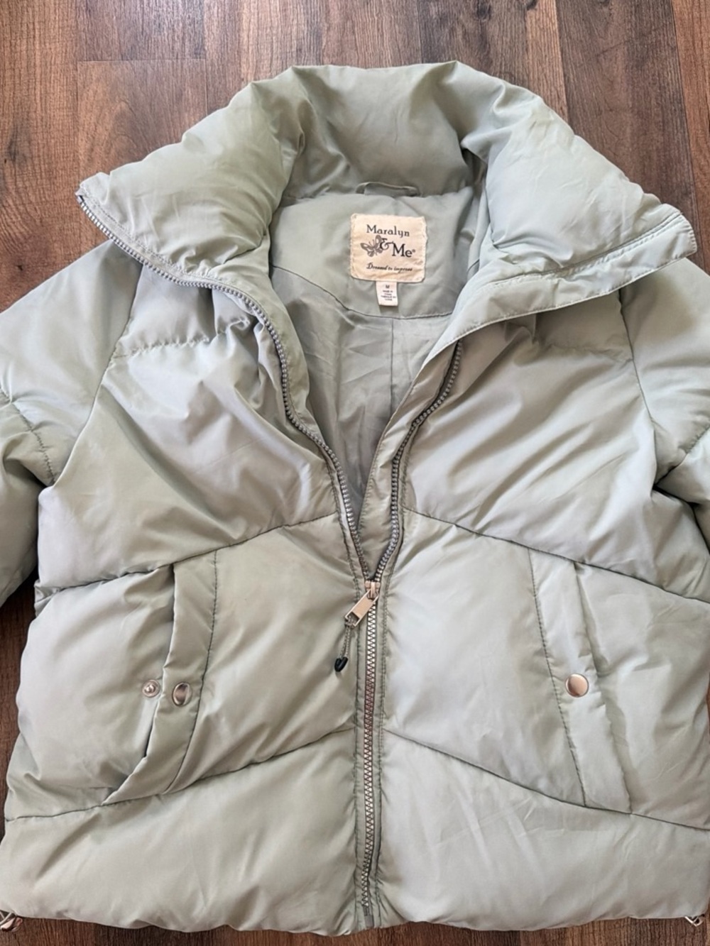 Maralyn & Me Pastel Mint Quilted Puffer Jacket
